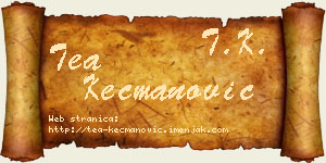 Tea Kecmanović vizit kartica